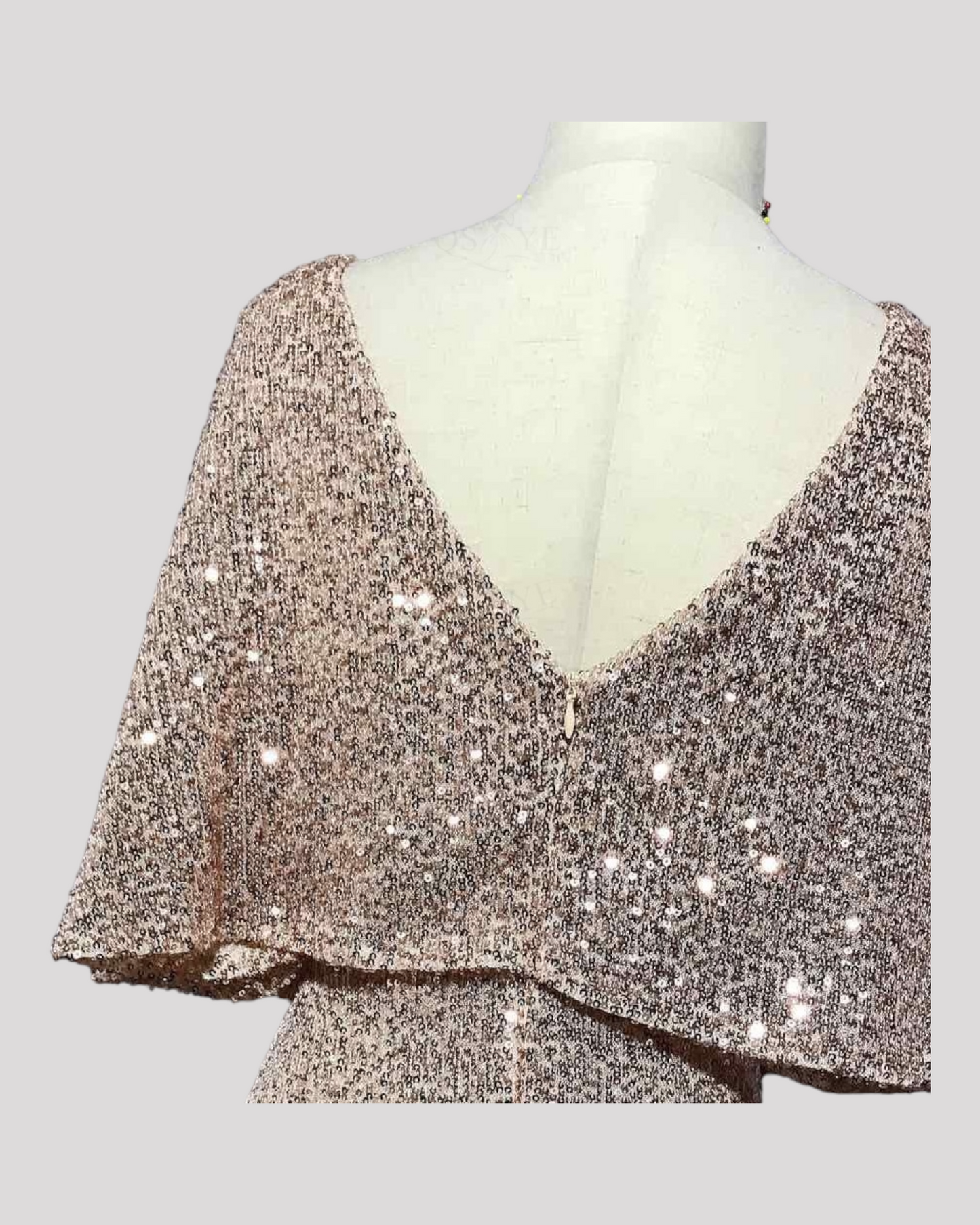 Cape Style Sequin Mermaid Evening Dress available in 6 colours