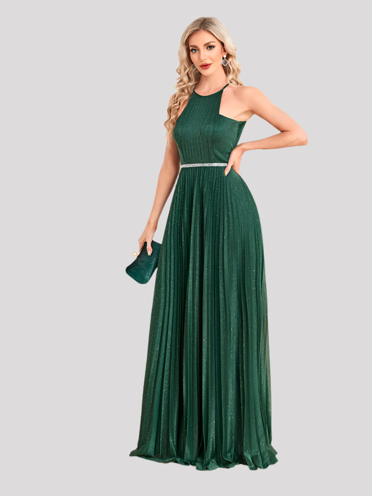 Stunning Halterneck top with pleating detail and crystal feature on the front available in 3 colours