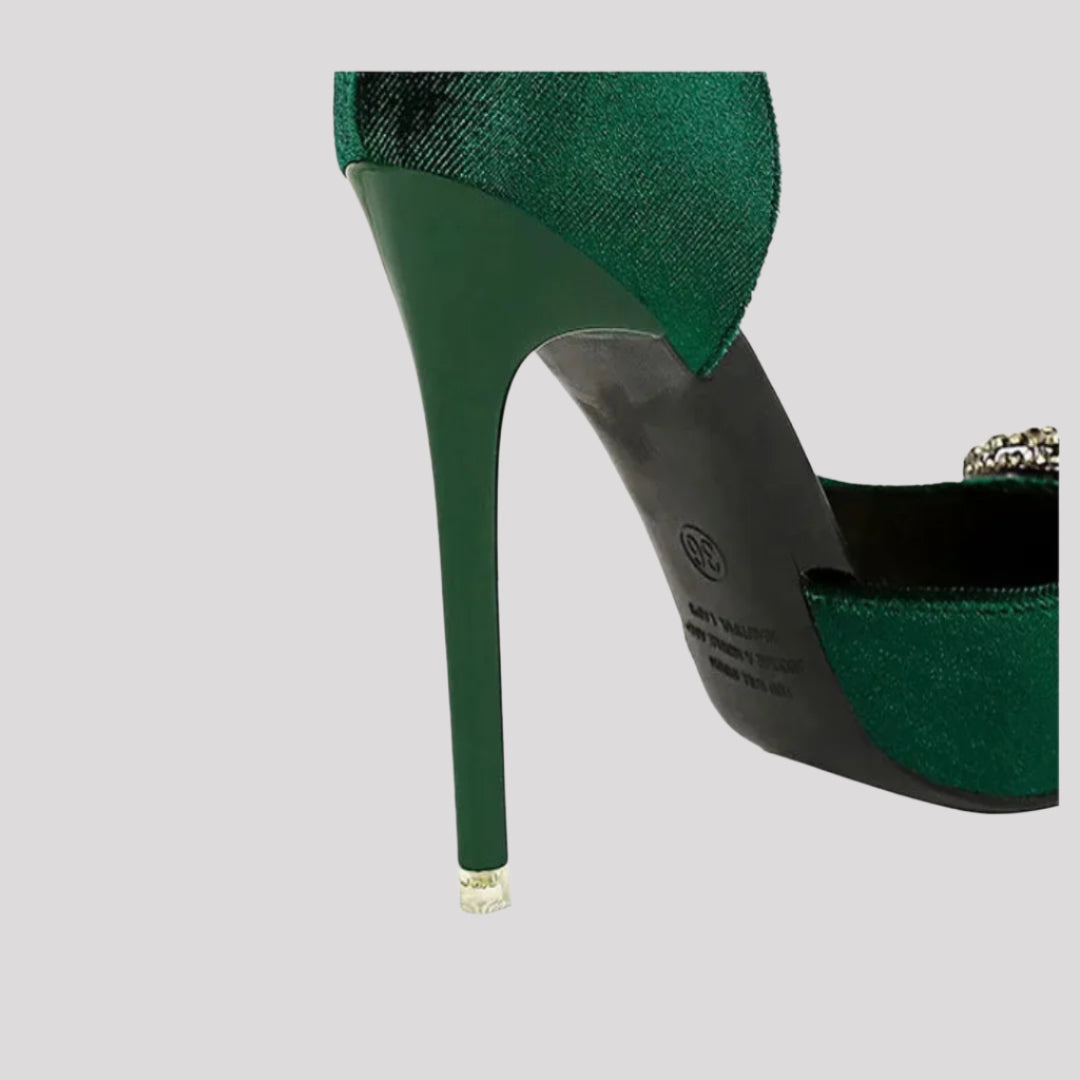 Pump High Heels with Diamonte Buckle detailing, available in 4 colours
