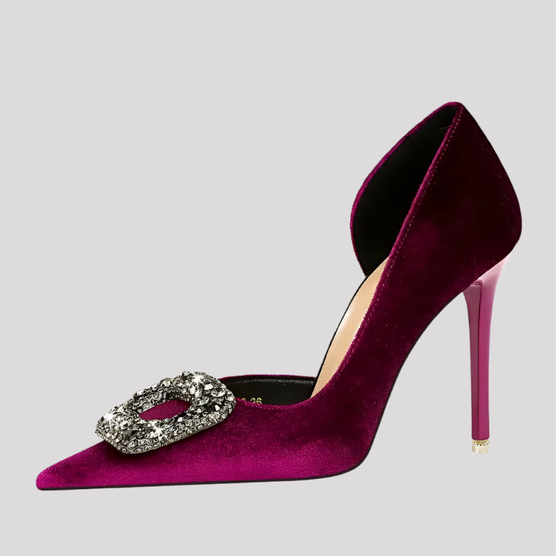 Pump High Heels with Diamonte Buckle detailing, available in 4 colours