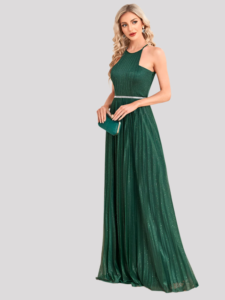 Stunning Halterneck top with pleating detail and crystal feature on the front available in 3 colours