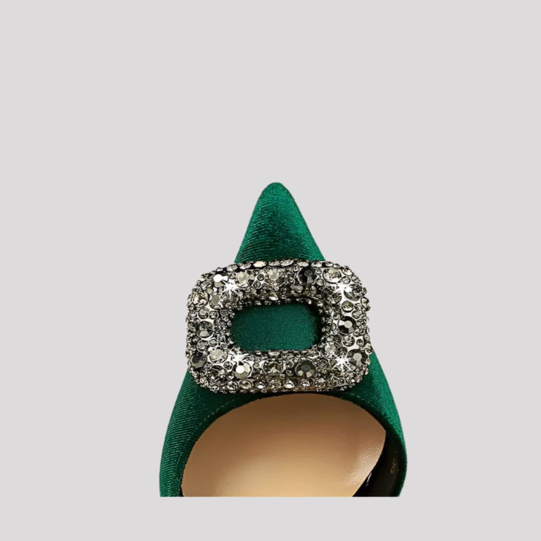 Pump High Heels with Diamonte Buckle detailing, available in 4 colours