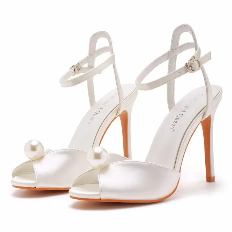Strappy High Heels with Pearl Feature, available in 3 colours