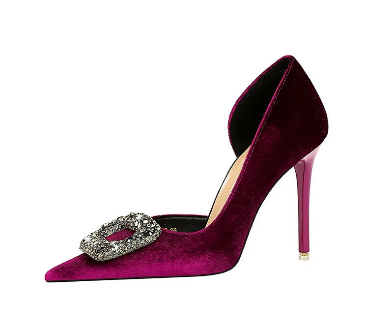 Pump High Heels with Diamonte Buckle detailing, available in 4 colours