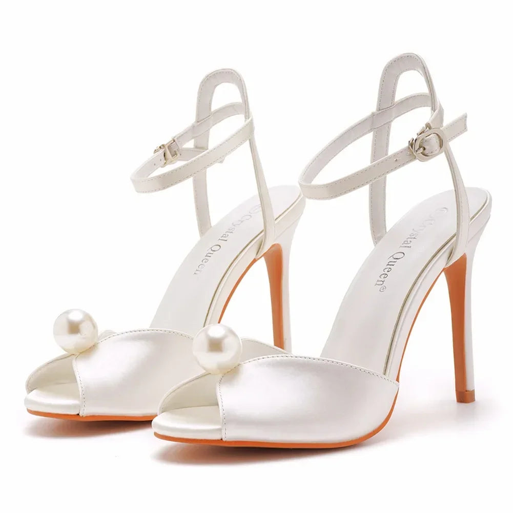 Strappy High Heels with Pearl Feature, available in 3 colours
