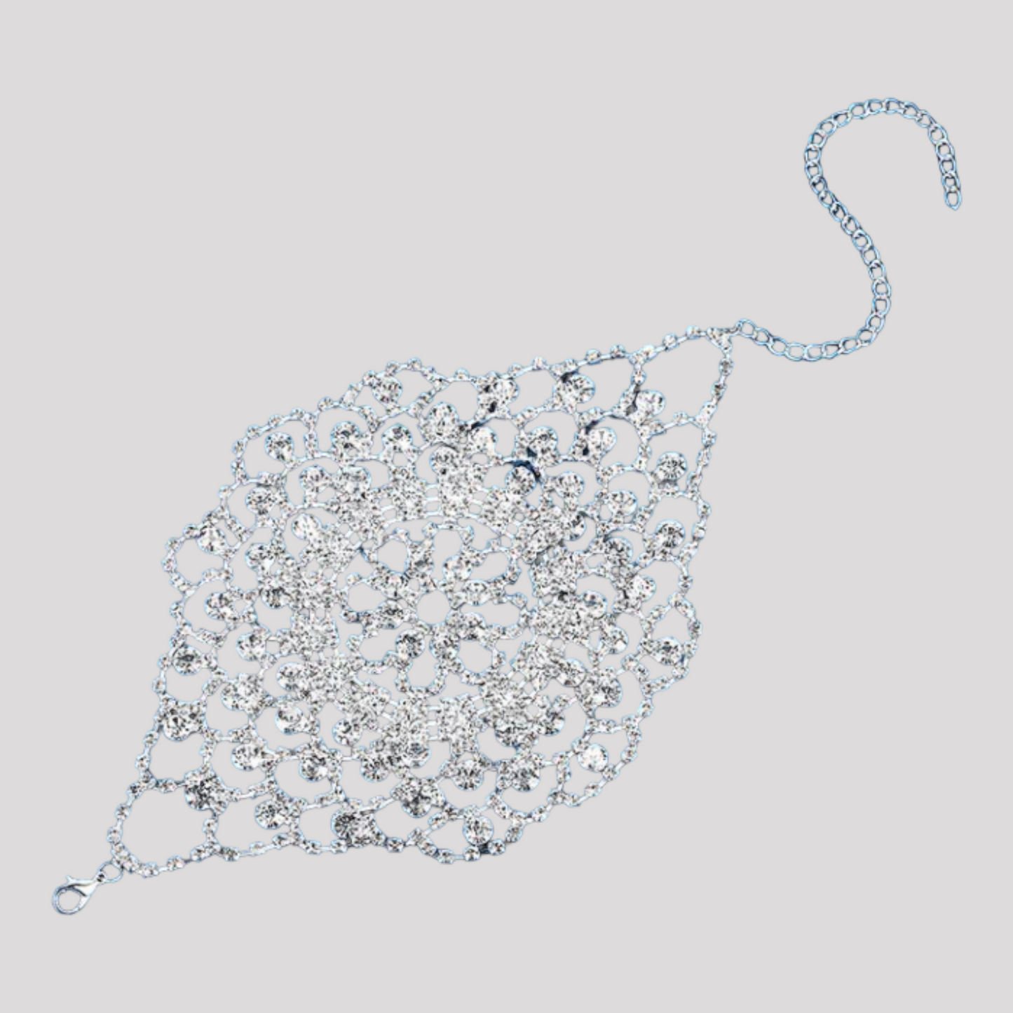 Large Diamonte Flower Wrap Bracelet or Anklet