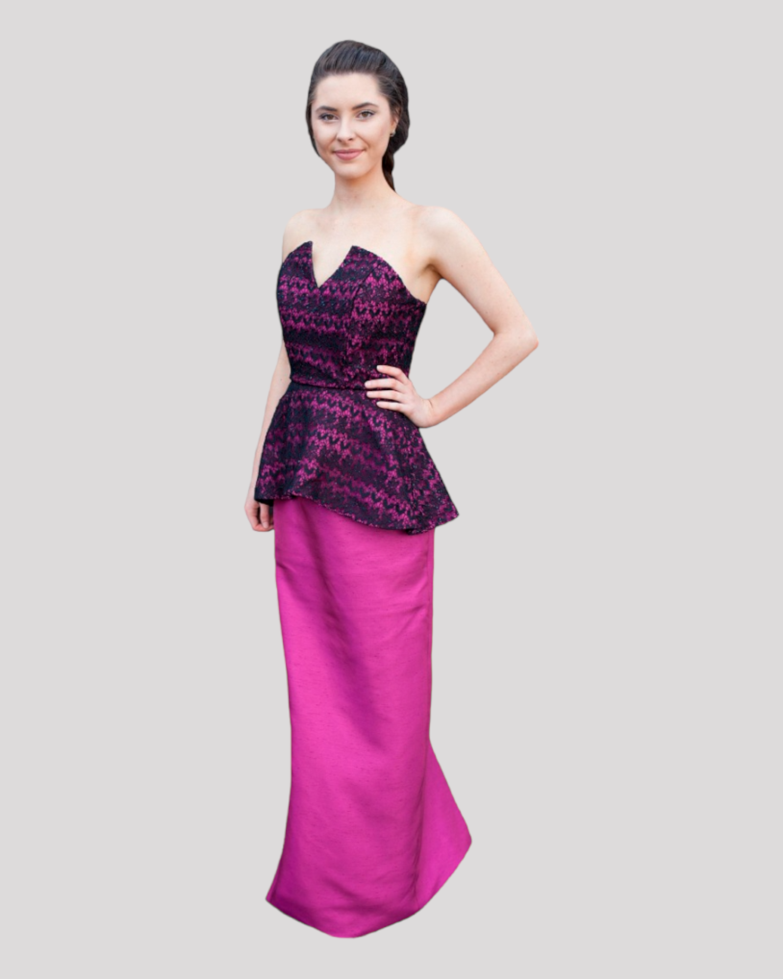 Evening gown hot sale with peplum