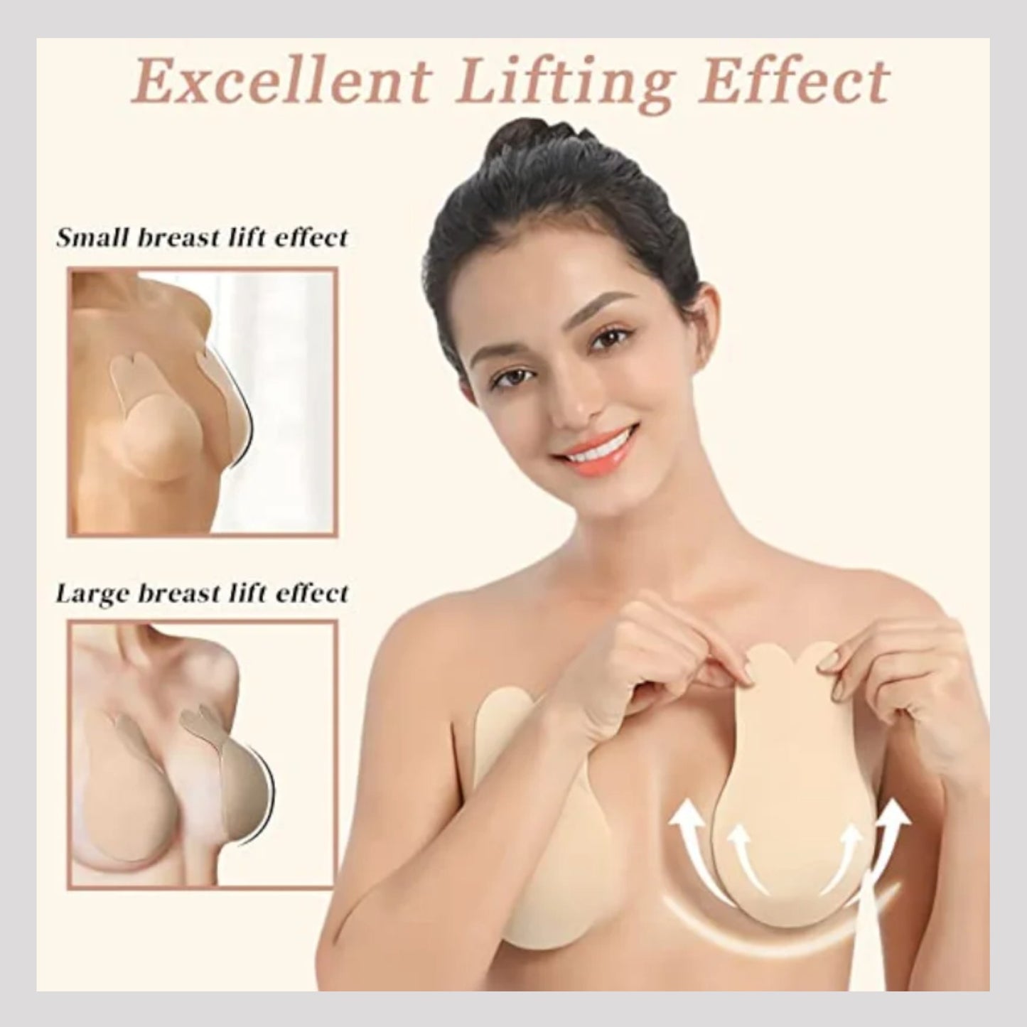 Reusable Self Adhesive Rabbit Ear Nipple cover with Lift Ability