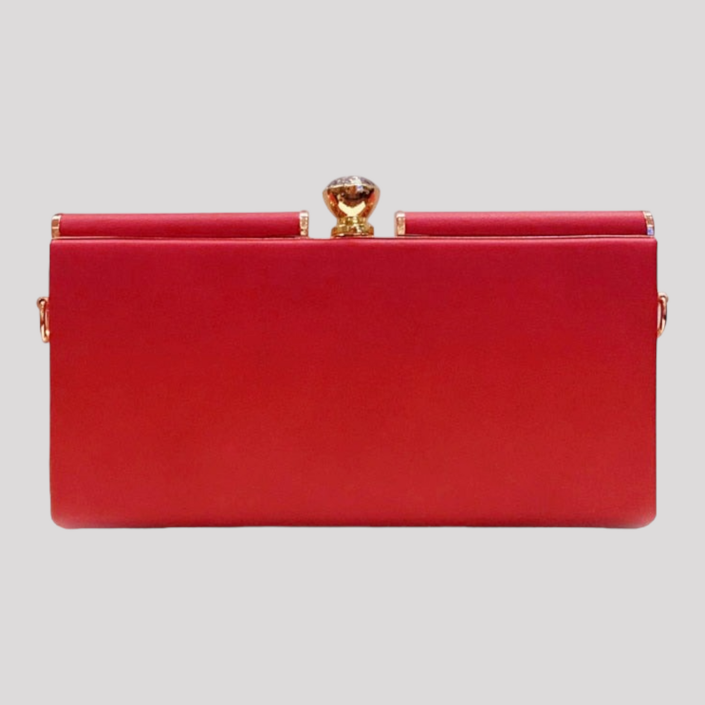 Large Crystal Closure Clutch Bag with Chain Shoulder Strap, Available in 3 Colours