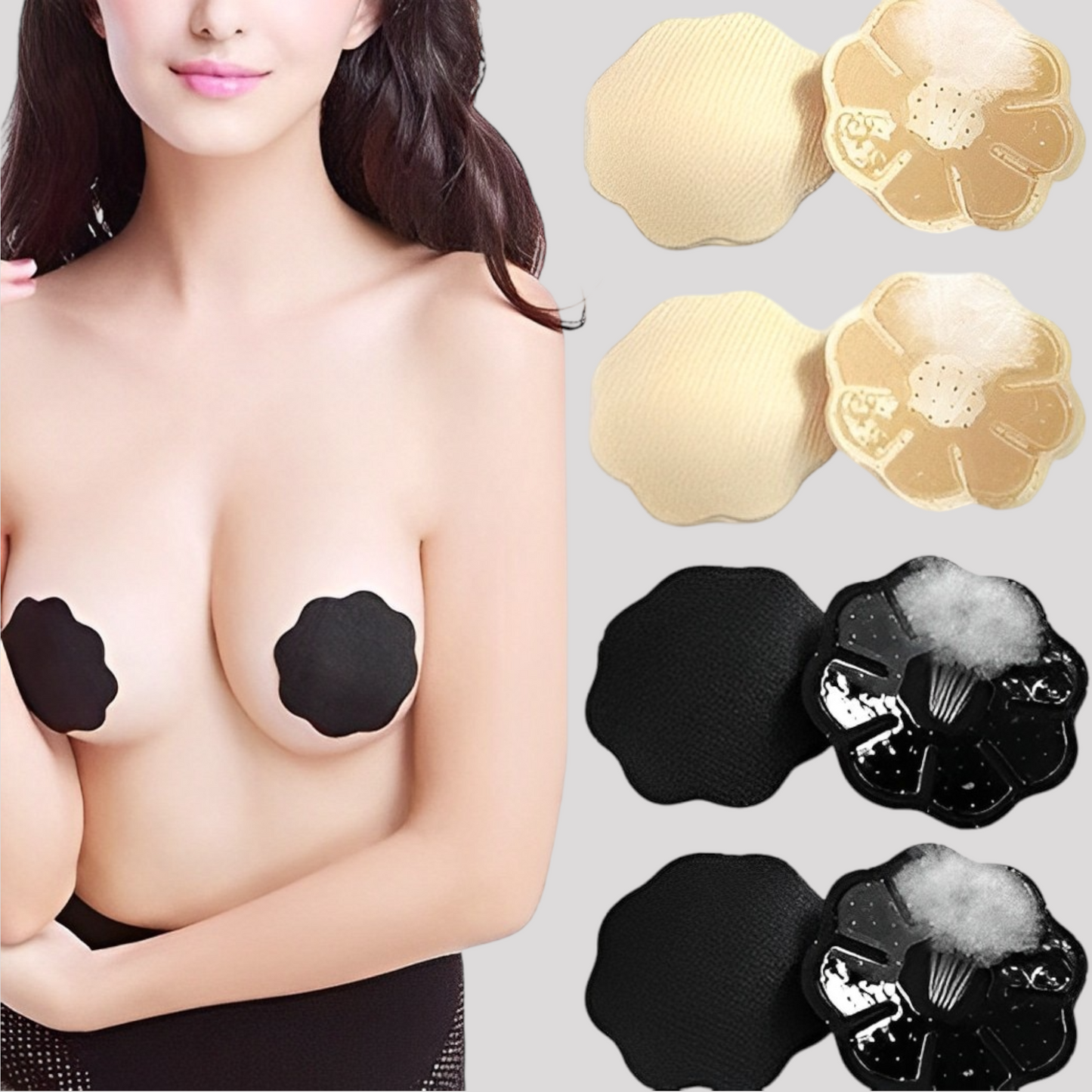Reusable Self-Adhesive Nipple Cover - Fabric Covered