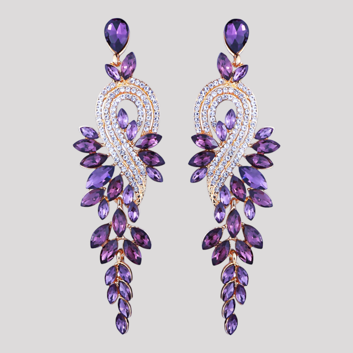 Crystal Drop Earrings available in 8 Colours