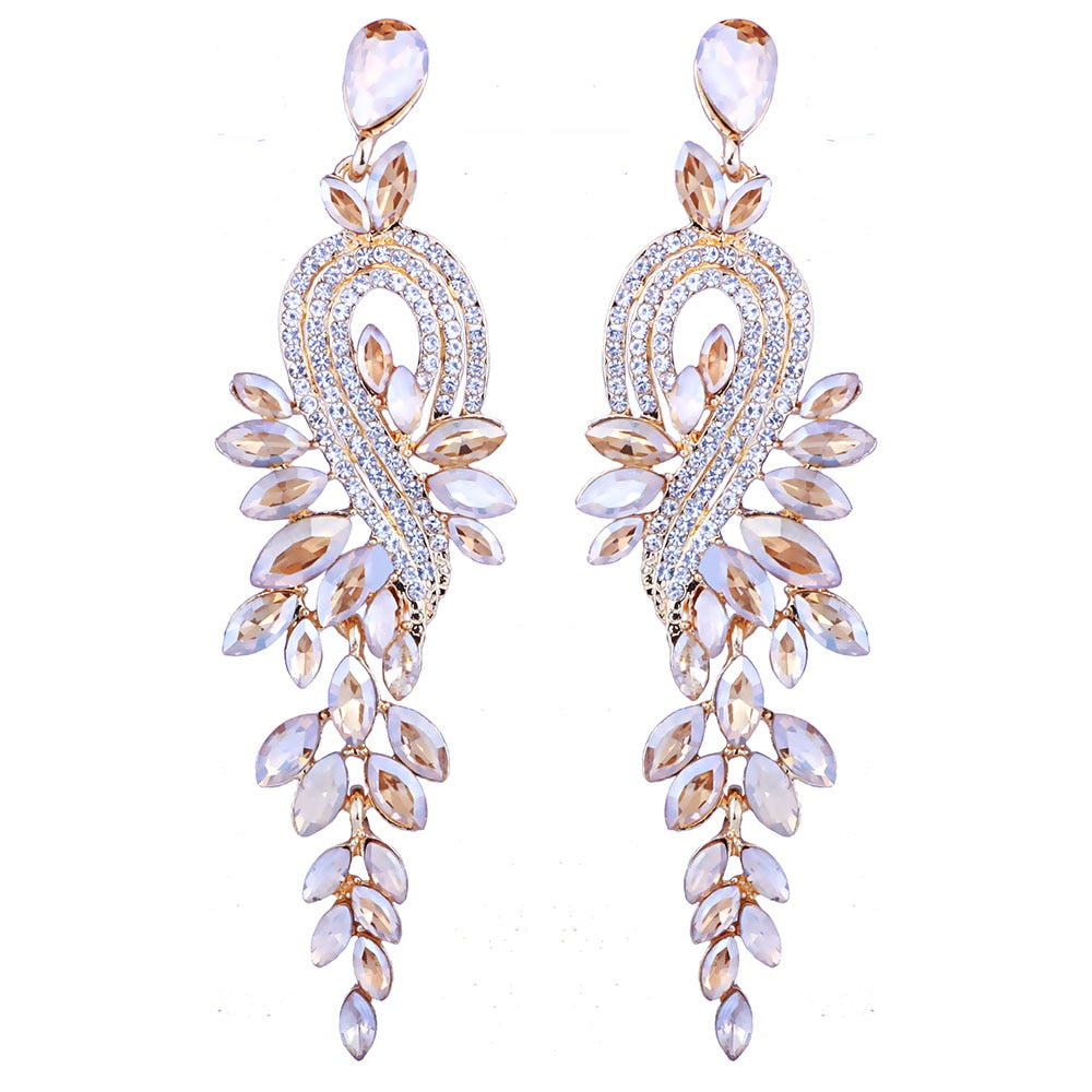 Crystal Drop Earrings available in 8 Colours