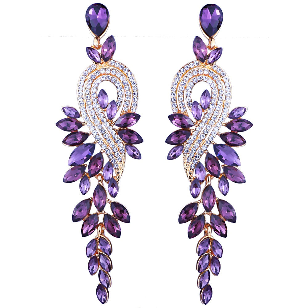 Crystal Drop Earrings available in 8 Colours