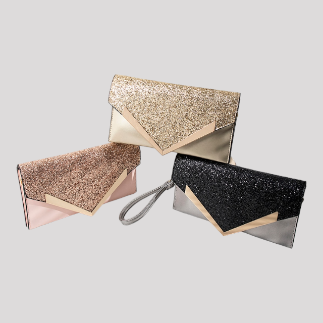 Envelope Clutch Bag with Gold Clasp Closure available in 3 Colours