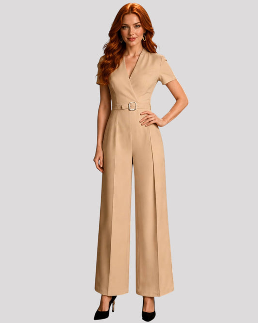 Khaki Tailored Jumpsuit