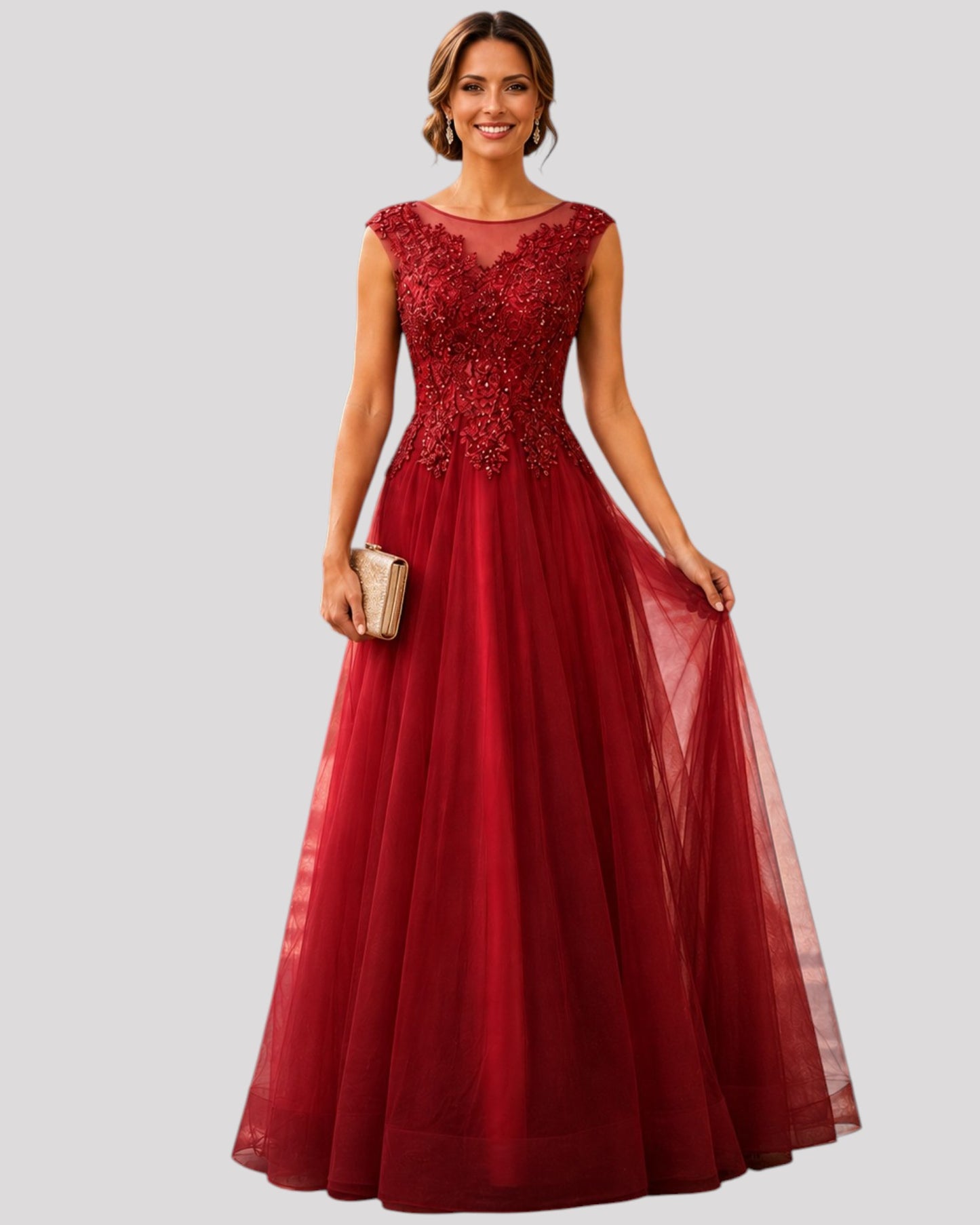 Lace Aline Dress with adjustable lace up back and Capped Sleeve Available in 2 colours