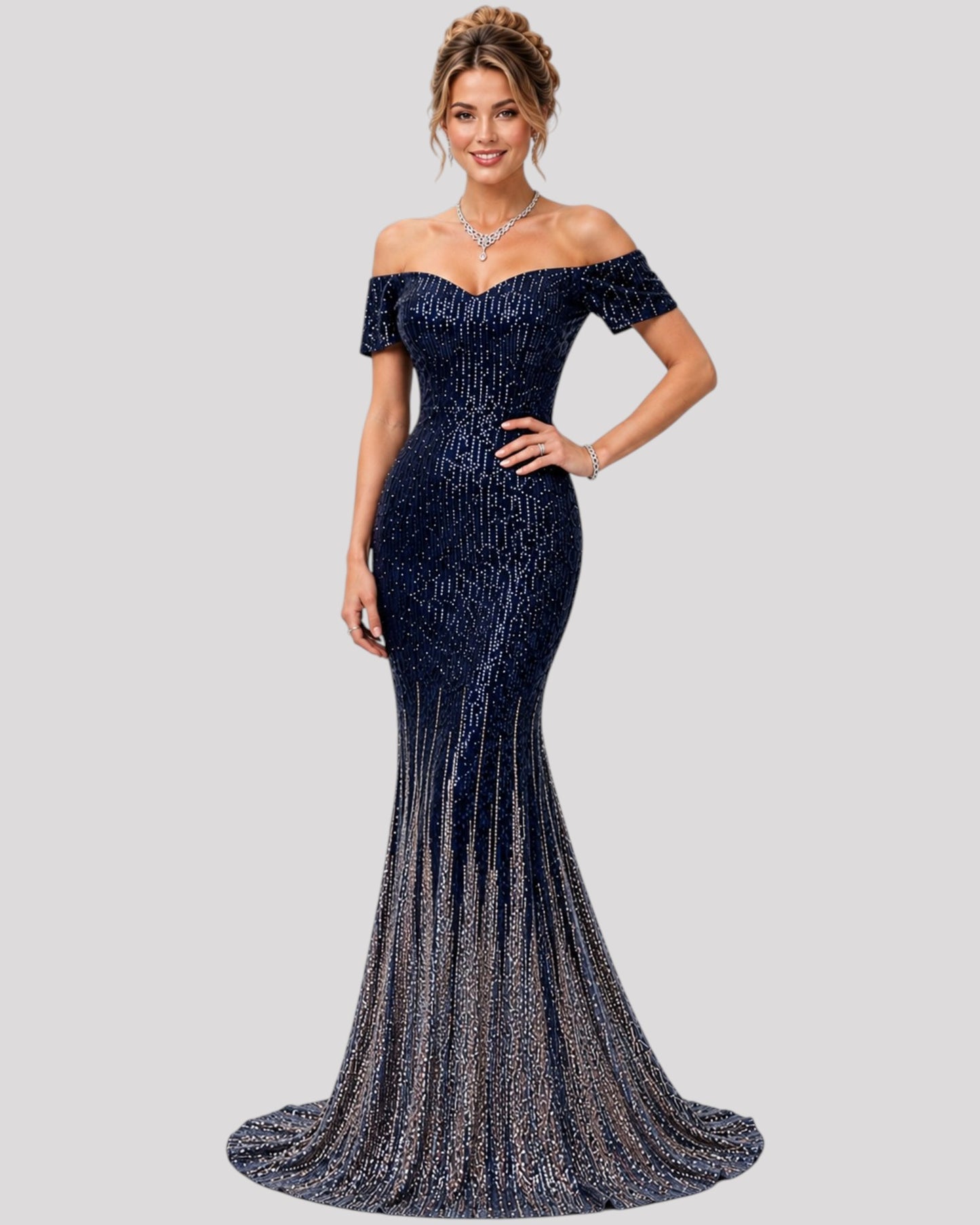 Off the shoulder Short Sleeve Sequin, two tone dress, available in 5 colours