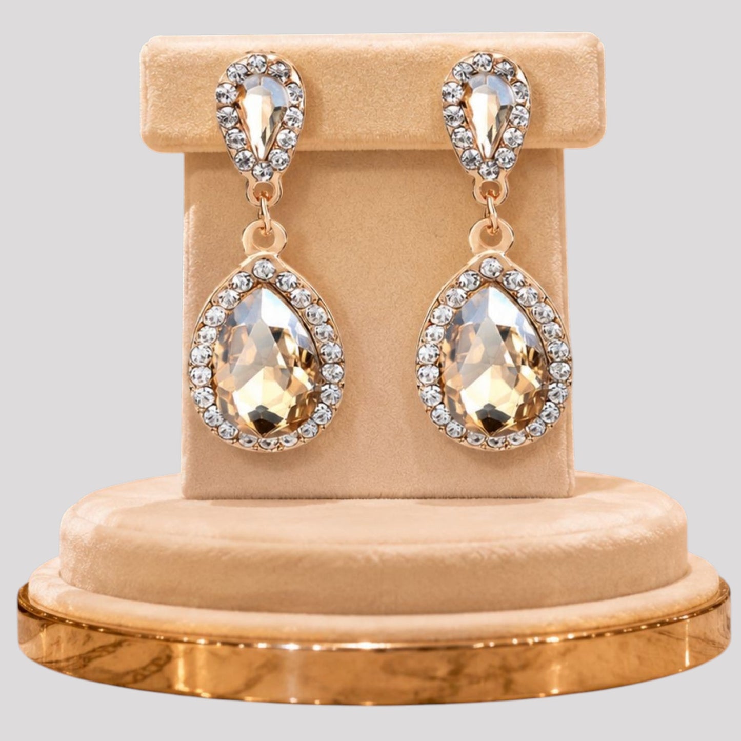 Champagne Crystal Drop Earrings