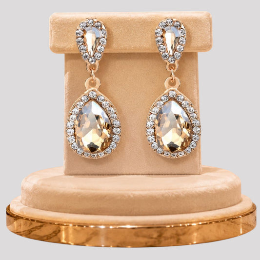 Champagne Crystal Drop Earrings