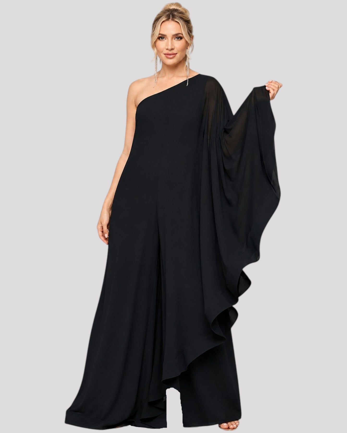 Elegant One-Shoulder Ruffle Jumpsuit Available in 6 Colours