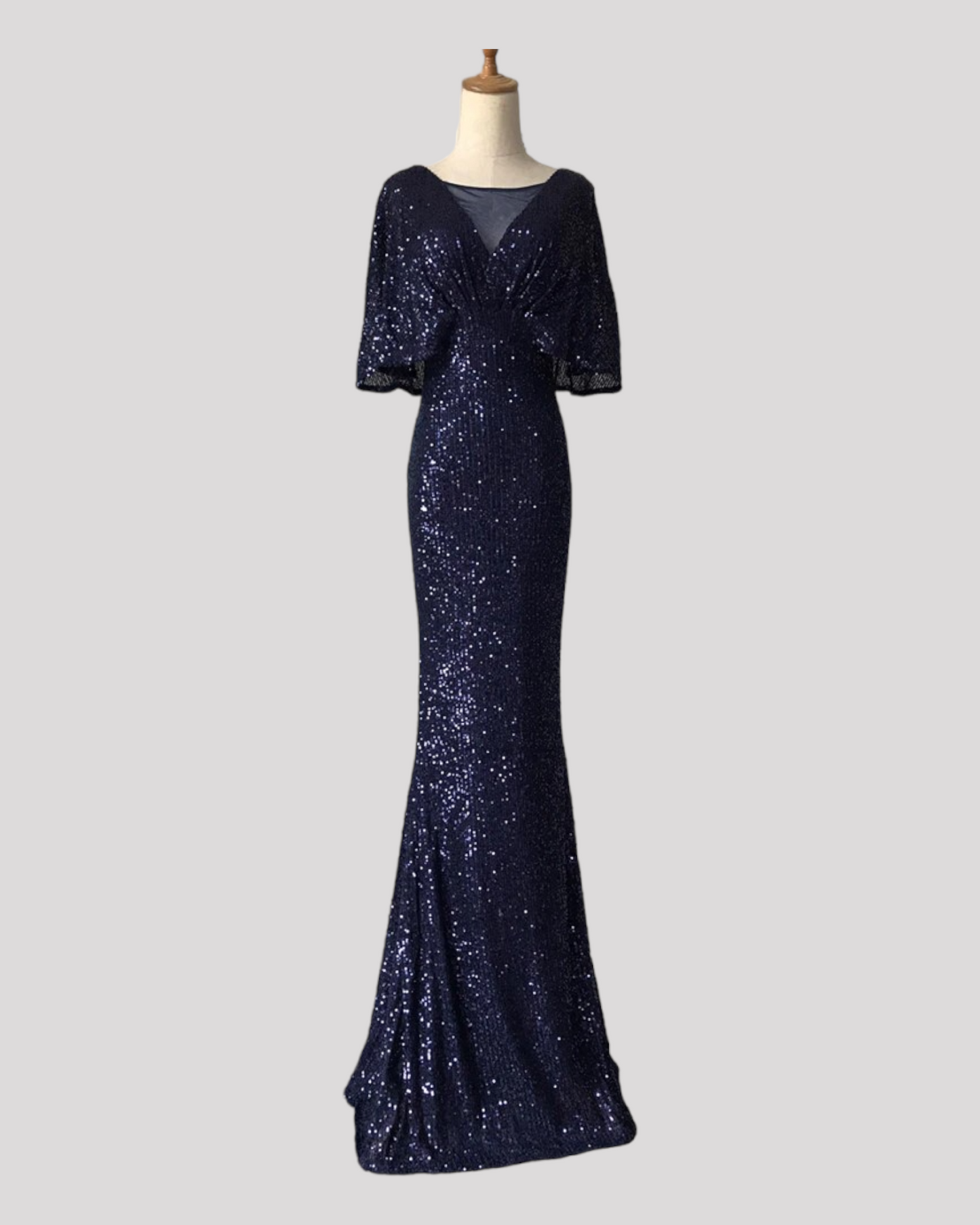 Cape Style Sequin Mermaid Evening Dress available in 6 colours