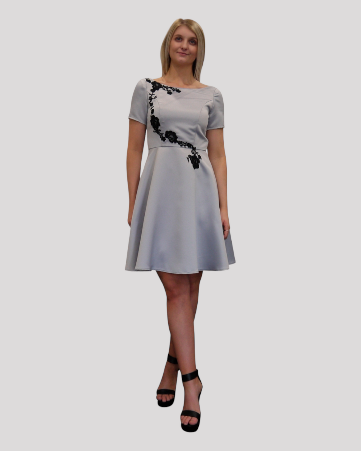 Lisa Silver Cocktail Party Dress