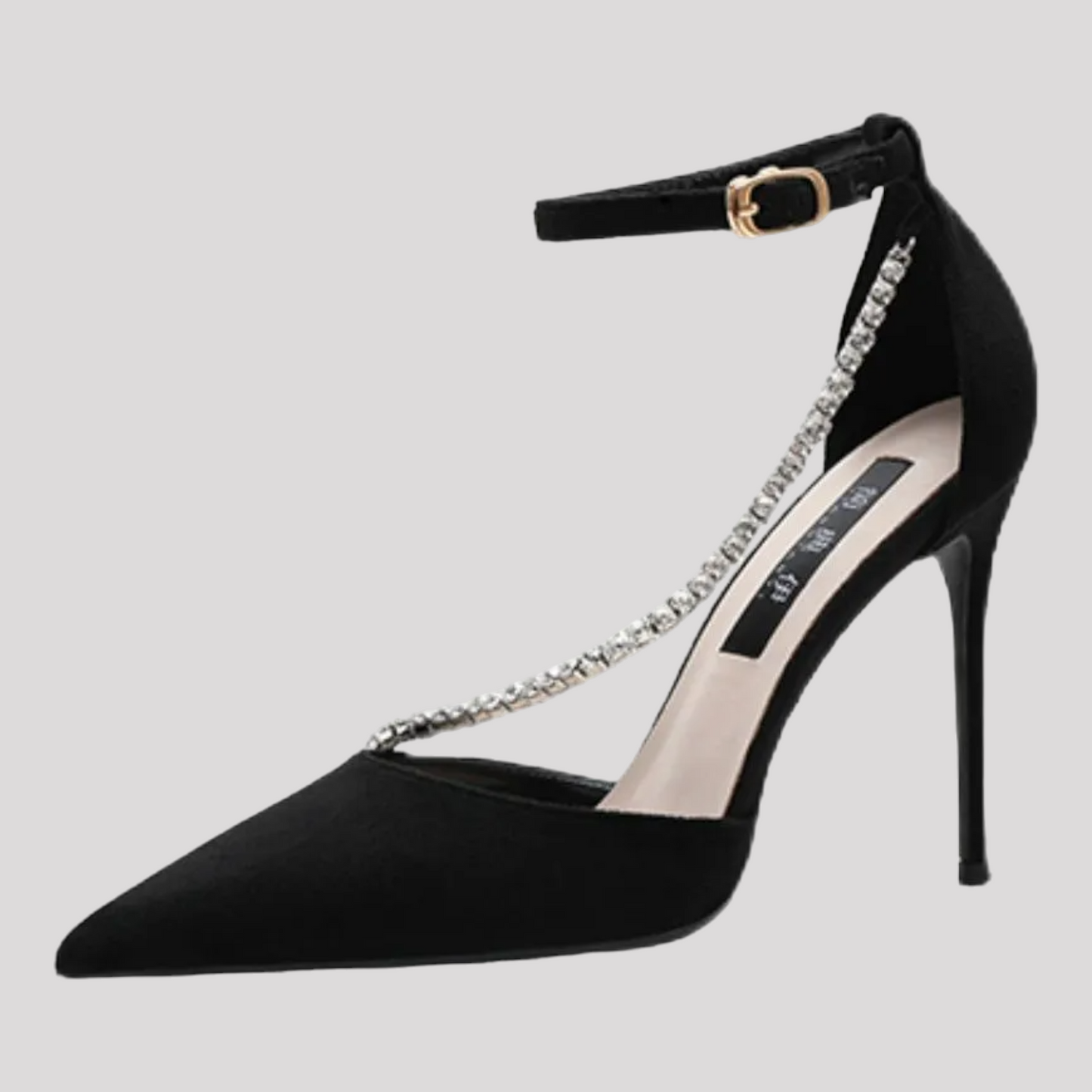 Ankle Strap with Diamonte Detail High Heels available in 2 heel heights