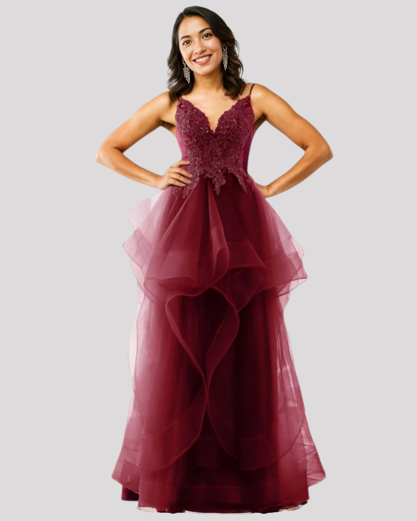 Stunning Evening Dress with organza skirt and lace bodice choose from 4 colours