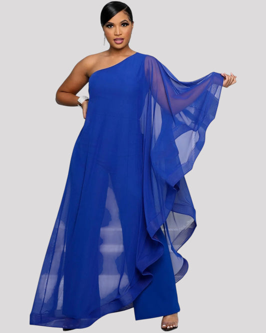 Elegant One-Shoulder Ruffle Jumpsuit Available in 6 Colours