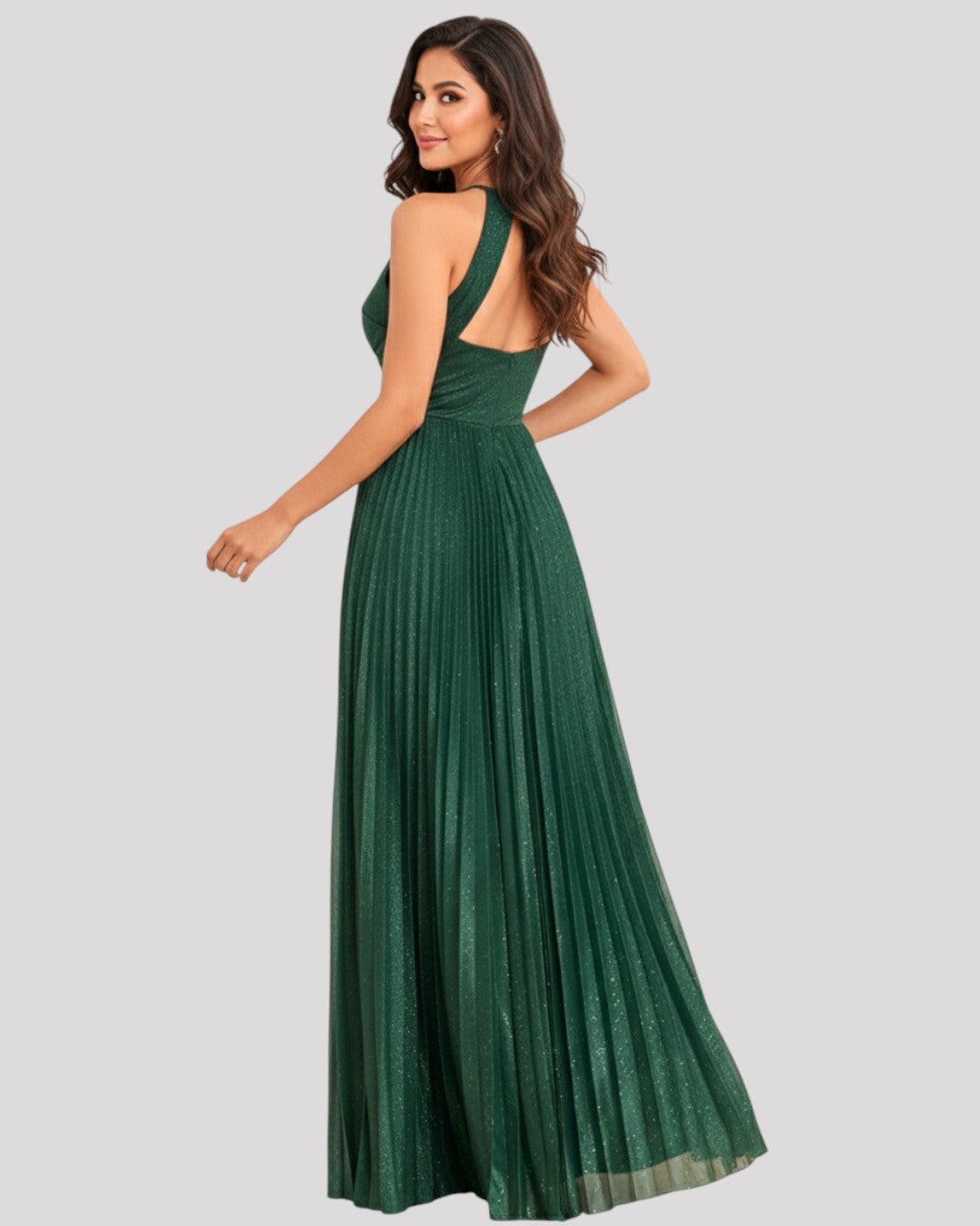 Stunning Halterneck top with pleating detail and crystal feature on the front available in 3 colours