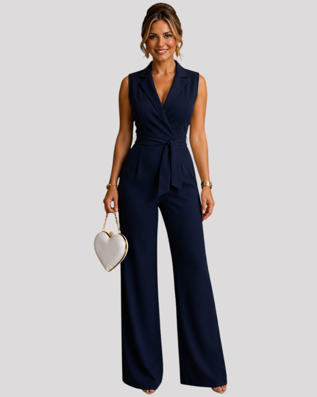 VNeck Lapel Jumpsuit available in 3 colours