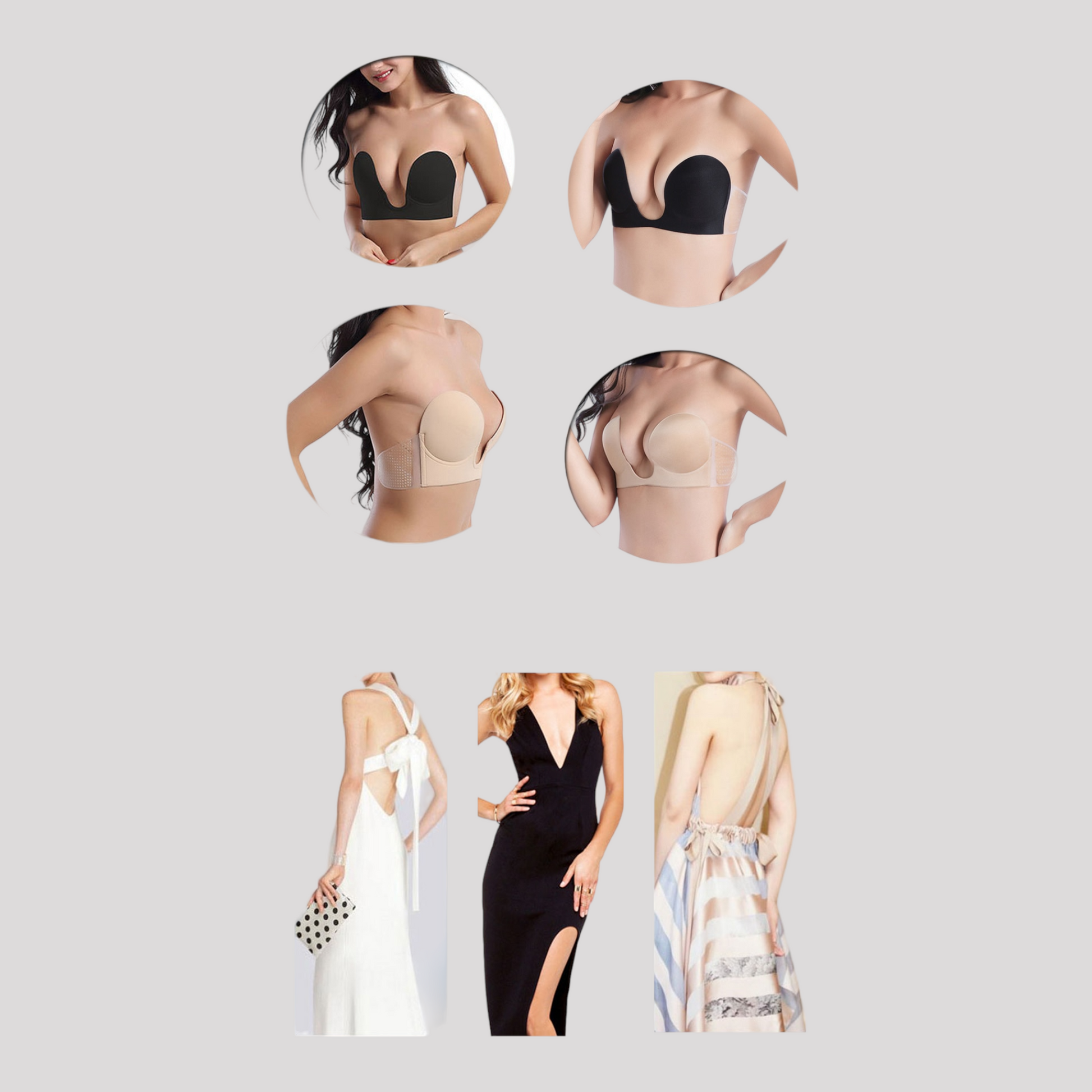 Invisible Lift Adhesive Bra for low and Backless Dresses JK Evening Wear Invisible Lift Adhesive Bra for low and Backless Dresses JK Evening Wear