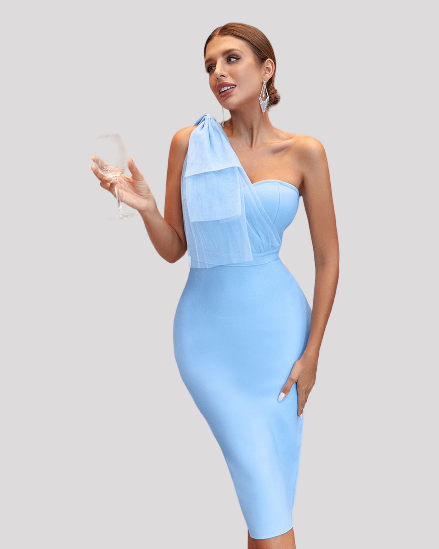 One Shoulder Bow, Strapless Cocktail Dress available in 3 colours