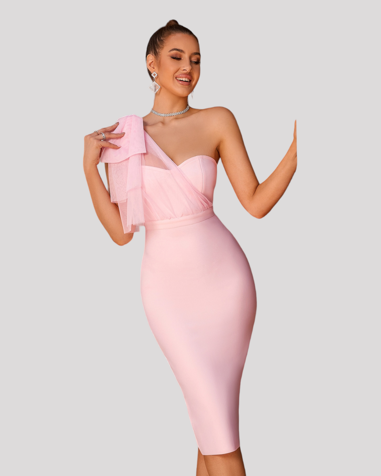 One Shoulder Bow, Strapless Cocktail Dress available in 3 colours