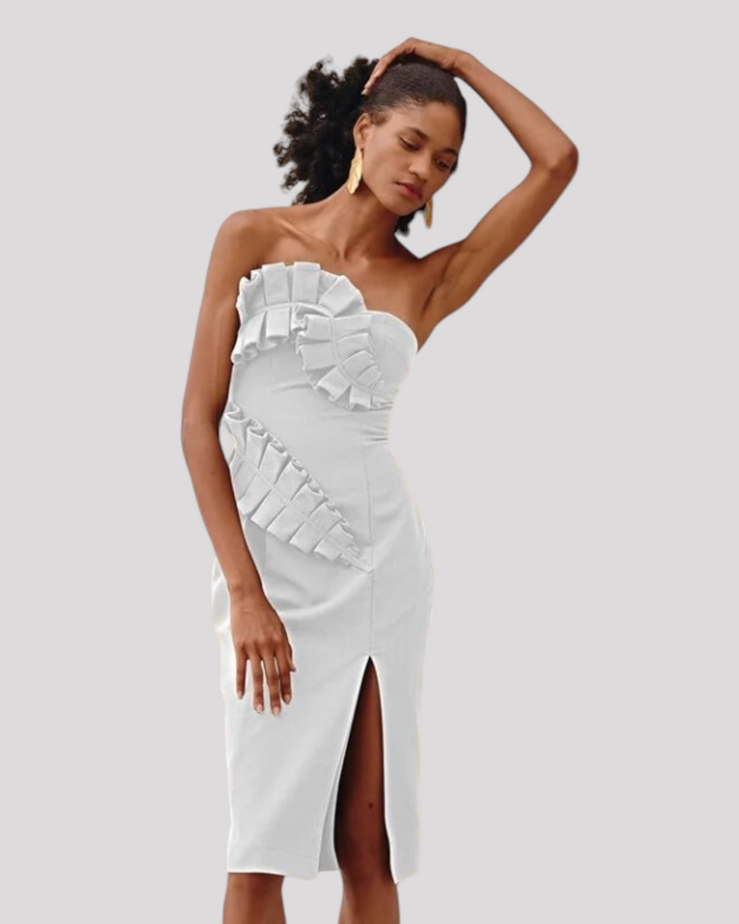 Sleeveless Cocktail Dress with Stunning Pleating Feature