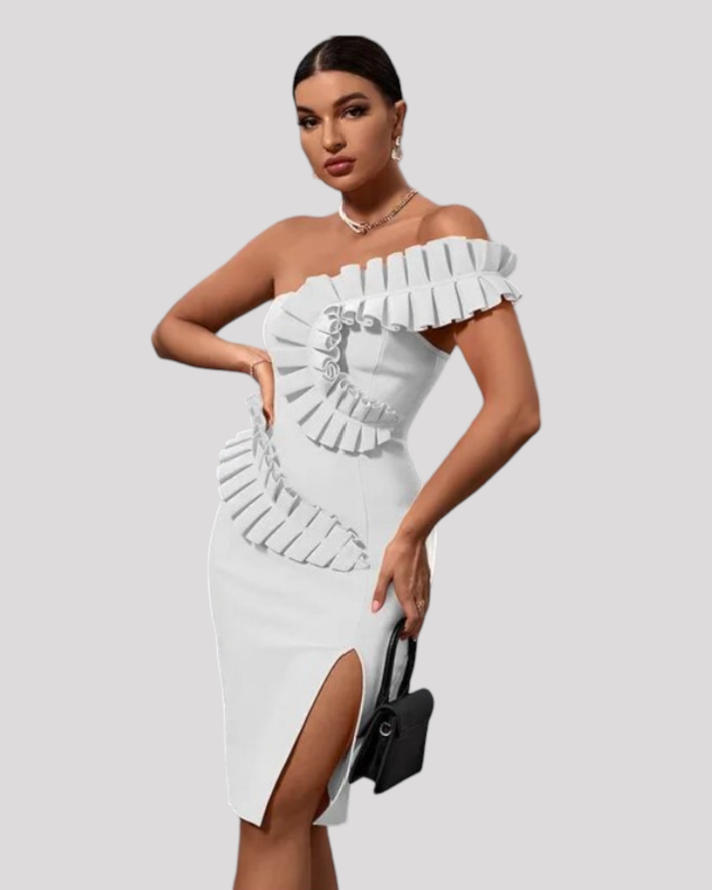 Sleeveless Cocktail Dress with Stunning Pleating Feature