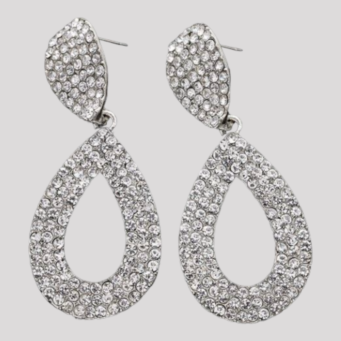 Large Teardrop Crystal Diamonte Stud Earrings