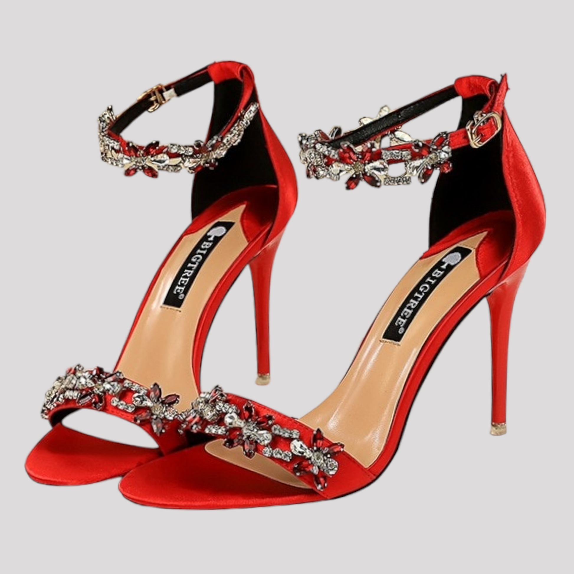 Stunning Diamonte Bling Strappy High Heels Available in 5 Colours â JK Evening Wear
