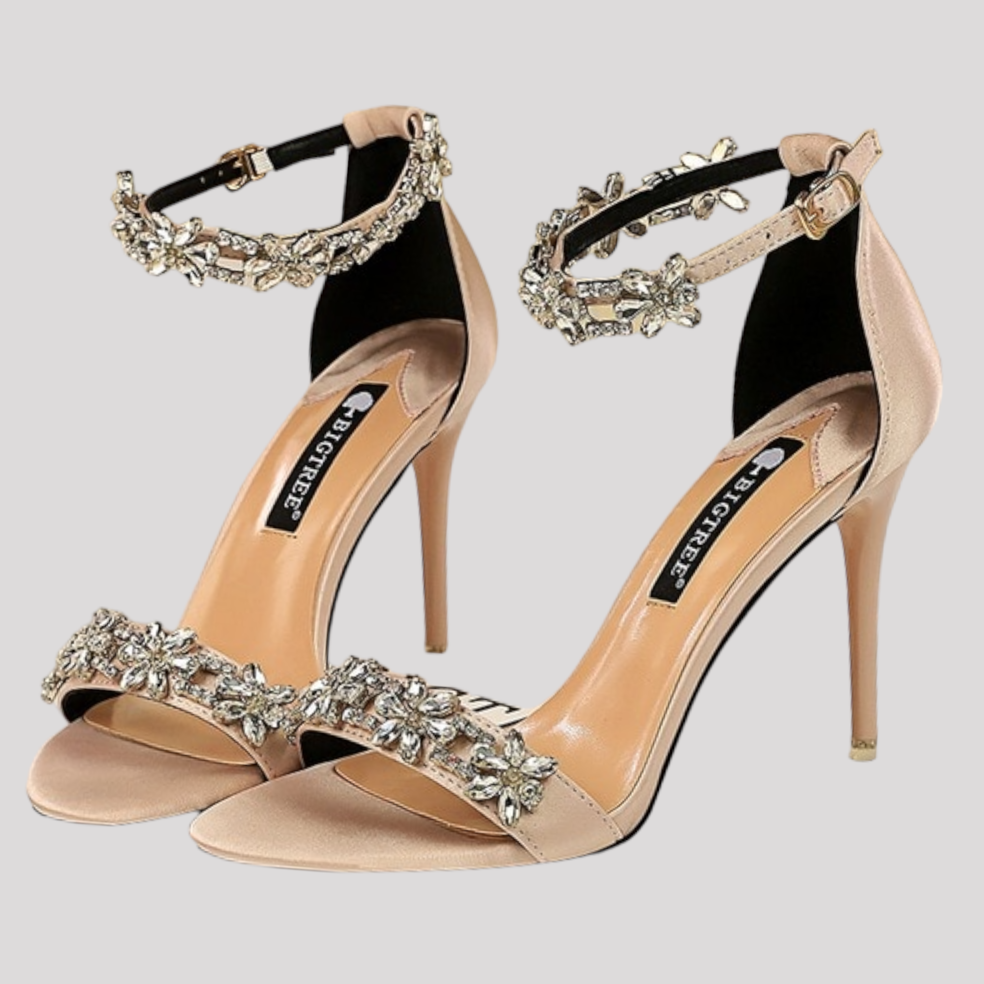 Stunning Diamonte Bling Strappy High Heels Available in 5 Colours â JK Evening Wear