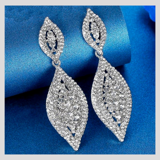 Diamond Shaped Diamonte Statement Stud Earrings