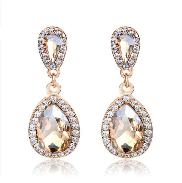 Champagne Crystal Drop Earrings