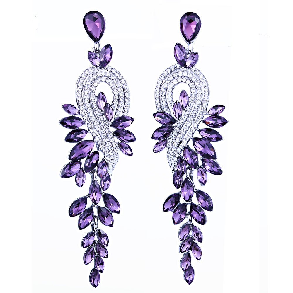 Crystal Drop Earrings available in 8 Colours